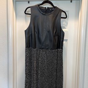 Zara Faux Leather Black Contrast Dress